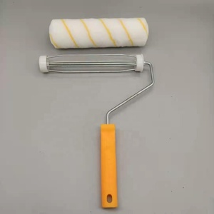 Rouleau à peinture en microfibre de qualité industrielle 12mm en polyester spiralé à rayures jaunes Brosse à 9 longueurs pour plafond et mur en béton 3 ans - Product Image 4