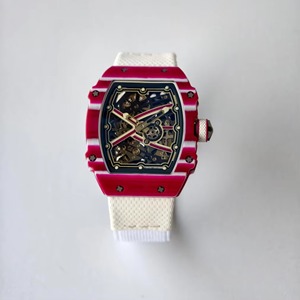 Montre mécanique automatique haut de gamme de la série RM, mouvement squeletté, montre pour homme en fibre de carbone avec bracelet en nylon. - Product Image 6