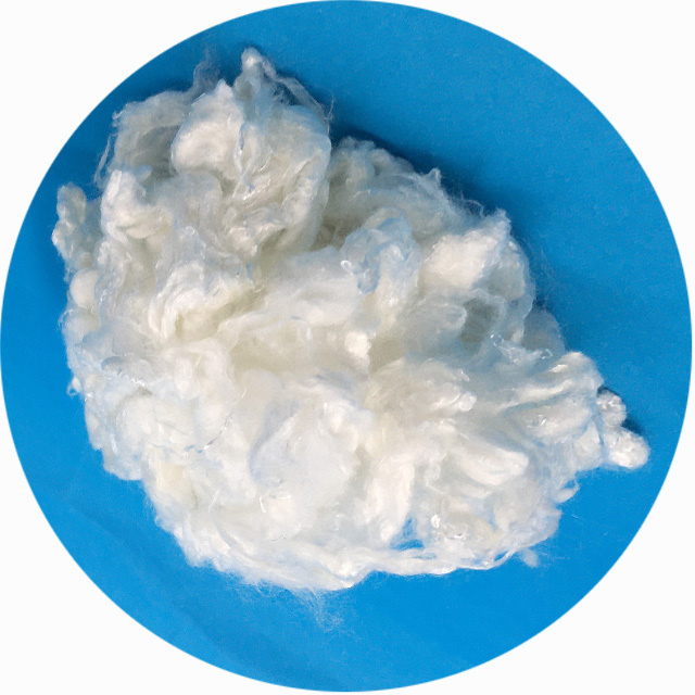 Factory white viscose rayon staple fiber material