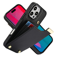 Étui portefeuille magnétique pliable en PU avec fentes pour cartes, design organique, couleur unie pour iPhone 17 Pro Max 16 15 14 13