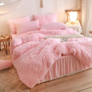 Juego <span class=keywords><strong>de</strong></span> <span class=keywords><strong>Funda</strong></span> Nórdica Rosa Esponjosa para Cama Queen, Juego <span class=keywords><strong>de</strong></span> Ropa <span class=keywords><strong>de</strong></span> Cama Rosa Peluda y Suave para Cama Queen, 3 Piezas: 1 <span class=keywords><strong>Funda</strong></span> Nórdica, 2 Fundas <span class=keywords><strong>de</strong></span> Almohada, Cierre <span class=keywords><strong>de</strong></span> Cremallera - Product Image 3