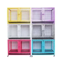 Three Story 6 Door Dog Cage, Double Layer Dog Crate