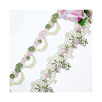 LEIXUSI Bordure en dentelle polyester colorée de 6 cm, bordure brodée pour rideaux, textiles de maison, accessoires pour vêtements d'enfants