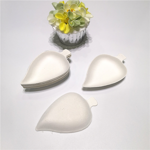 Plateau à Dessert jetable de canne à sucre de haute qualité, plateau à Dessert de Bagasse Compostable assiettes biodégradables en forme de feuille - Product Image 1