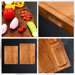 Acacia Wood Cutting Board for Kitchen Reversible Large Wooden Kitchen Chopping Boards Cheese Board for Meat and Vegetables - Product Image 6