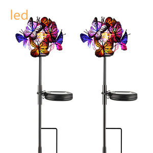 Lumières solaires de jardin Nouvelle veilleuse papillon se balançant dans le vent Éclairage extérieur solaire Yard Patio Pathway - Product Image 5