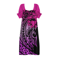 Logo personnalisé OEM, robes Micronesian d'été, Micronesia Mumu, vêtements traditionnels, imprimé Floral, robes hawaïennes Maxi 5XL 6XL