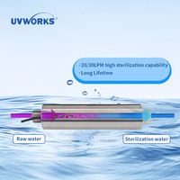 Stérilisateur d'eau LED UVC cylindrique UVWORKS, débit moyen, taux de stérilisation de 99,99 % pour les conduites d'eau domestiques