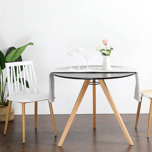 Nordic Furniture Round Dining <b>Table</b> With <b>Solid</b> <b>Wood</b> Legs White Stable For Living Room And Home Use - Product Image 4