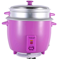 Cuisinière à riz électrique portable automatique professionnelle en plastique violet avec revêtement antiadhésif, capacité de 2 à 5 L