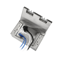 Caja de suelo empotrada oculta de acero inoxidable, toma de corriente eléctrica universal para Reino Unido/UE, certificado CE, caja de suelo empotrada de acero inoxidable, 2 unidades