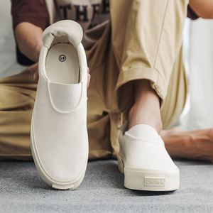 White <b>Canvas</b> Shoes Deck Shoes for Men Sneakers for Men Shoes Stock - Product Image 2