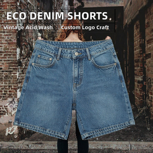 Pantalones Cortos de Mezclilla Personalizados para Hombre, Estilo Vintage Lavado, Cierre de Botones, Cintura Media, Estilo Cargo, Ropa de Verano - Product Image 2