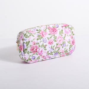 Multicolor Large Travel Women Flower Makeup Bag Custom DIY Printed <b>Storage</b> Pouch Lattice Inner Cotton Durable Cosmetic Organizer - Product Image 5