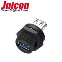 Connecteur femelle Jnicon M19 IP68 étanche USB 2.0 3.0 avec capuchon de protection