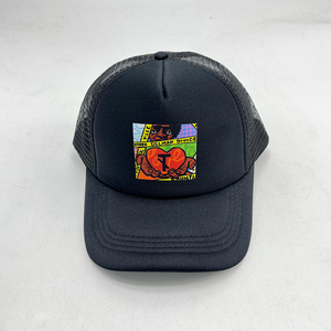 Berretto da camionista a 5 pannelli in tinta unita all'ingrosso cappello da camionista in schiuma Premium con stampa - Product Image 2