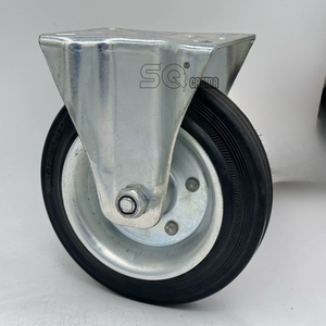 3 3,5 4 5 <span class=keywords><strong>6</strong></span> 8 Zoll verzinkt schwarz Voll gummi öl beständige Rad rolle Starre drehbare Verriegelung Brems wagen Wagen Müll rollen - Product Image 5
