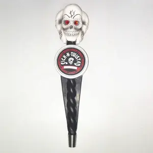 different flavor Brand brewery resin skull head novelty bar beer tap handle
