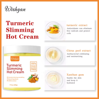 Crème Chaude au Curcuma pour le Corps, Crème de Massage Amincissante, Ingrédients Naturels, Sans Sulfate, Sans Parabène, Sans Silicone, Lotion de Soin de la Peau