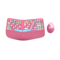 MOFII-Ensemble clavier et souris ergonomiques sans fil à 84 touches avec repose-mains confortable et touches à profil bas