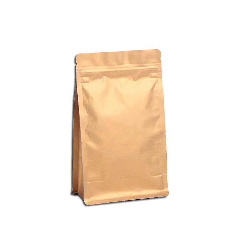 Custom Printed Octagonal Coffee beans Packaging Bags Retail Eight Side Sealed flat bottom coffee bag with Zipper And Valve