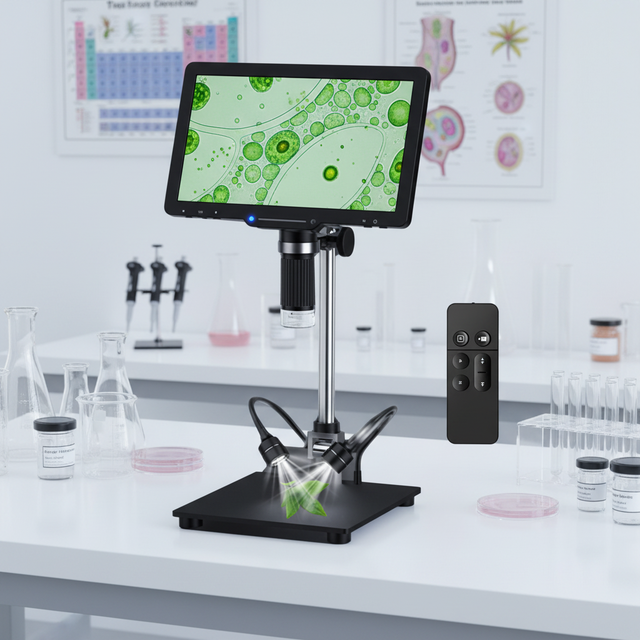 4K IPS 10.1 Inch Digital Microscope Camera Touchable Brightness Adjustment for Electronics PCB Inspection