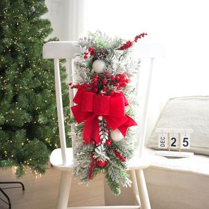 New Cross-Border Christmas Inverted Stairway Design Flocked <b>Pvc</b> Cloth Artificial Wreath European Style Door Hanging Decor - Product Image 3
