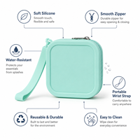Porte-monnaie multifonctionnel en silicone, mini trousse de maquillage avec dragonne, étui portable pour écouteurs, porte-rouge à lèvres, pochette pour cartes bancaires