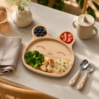 Assiettes en bois de fabrication chinoise, en forme de lapin mignon, créatives, pour fruits, collations et desserts, assiettes en bois faites à la main, assiette en bois pour enfants