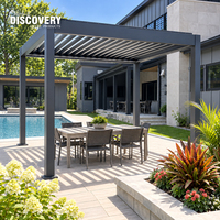 Pergola bioclimatique en aluminium motorisée, pergola à lames orientables pour jardin, pergola pour terrasse, villa et cour arrière