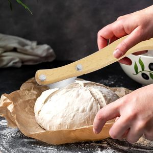 Nouvel arrivage : Ensemble de lame à pain design en bois, lame à découper en arc, outil à trancher la pâte, ustensiles de cuisson de cuisine - Product Image 6