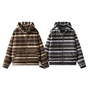 Sudadera con capucha de bloques de color estilo americano para hombre, top informal holgado de moda para otoño, cárdigan deportivo de peso pesado con cremallera y manga acampanada - Product Image 5