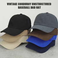 Vintage Fijne Wale Corduroy Zespanelige Ongestructureerde Baseballpet met Gebogen Klep en Verstelbare Sluiting voor Heren en Dames