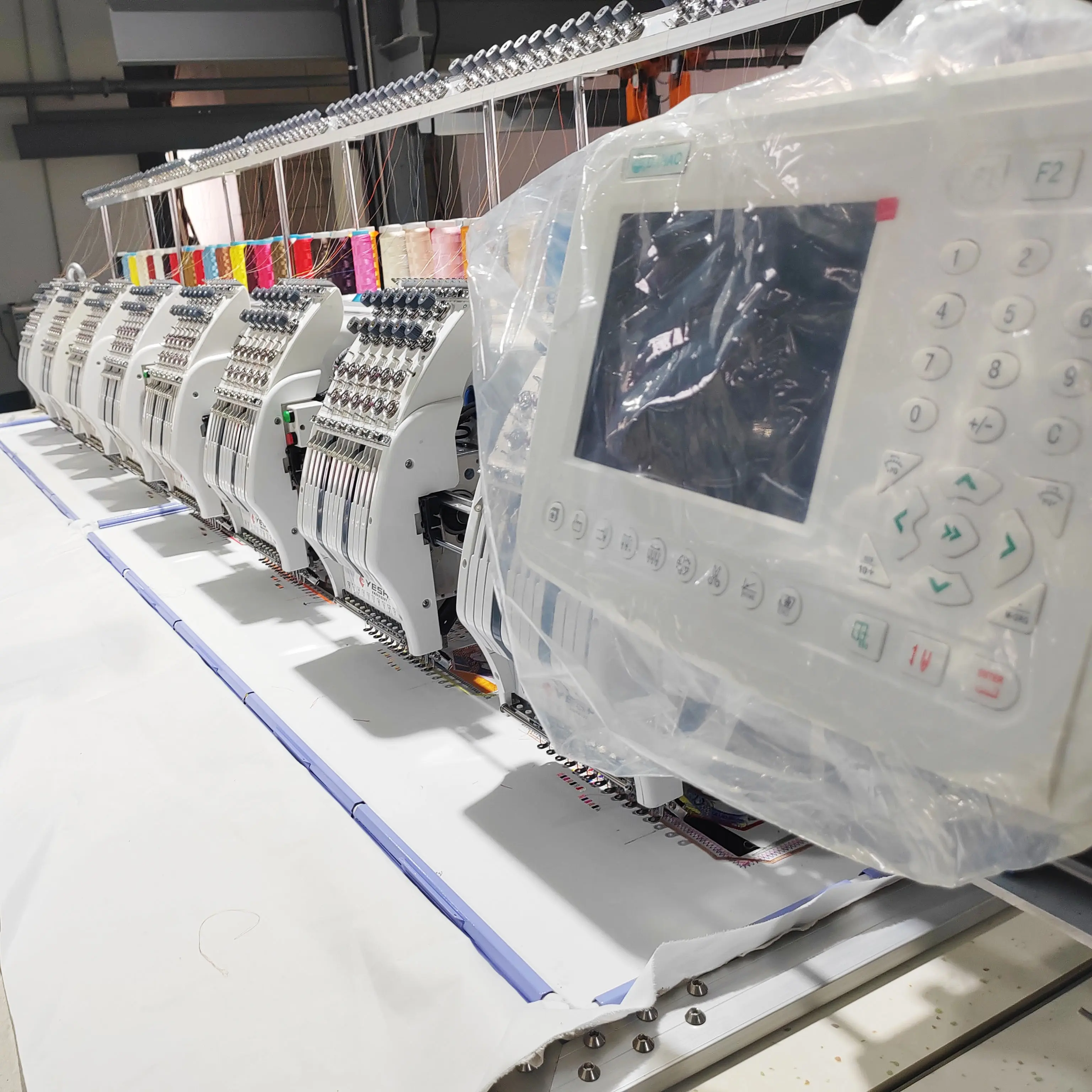 YISUO YS-1208 Commercial Eight Heads 12 Needles Computer Flat Embroidery Machine New Garment Shops Manufacturing Plants