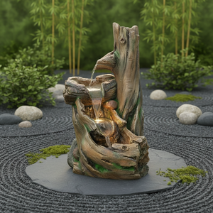 Fuente de Agua en Cascada <span class=keywords><strong>para</strong></span> <span class=keywords><strong>Jardín</strong></span> - Fuente con Luz LED de Aspecto de Piedra en Cascada, Decoración de Agua <span class=keywords><strong>para</strong></span> Patio y <span class=keywords><strong>Jardín</strong></span> de Fácil Instalación - Product Image 2