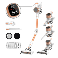 Aspirateur balai sans fil détachable avec batterie, léger, pour la maison, avec lumières LED et brosse électrique pour sols