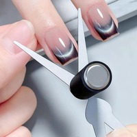 Kit d'aimants double tête pour nail art français, aimant 3D puissant effet œil de chat, outil magnétique pour manucure DIY à effet V pour vernis gel