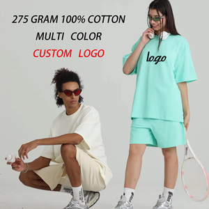 275 Gram <span class=keywords><strong>Boutique</strong></span> 100% algodón camisetas Unisex en blanco logotipo personalizado camisas multicolor pulóver estilo Casual peso pesado al por mayor - Product Image 1