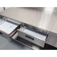 Autres fournitures pour hôtels et restaurants Table de travail commerciale en inox Table de travail réglable en acier inoxydable avec tiroirs