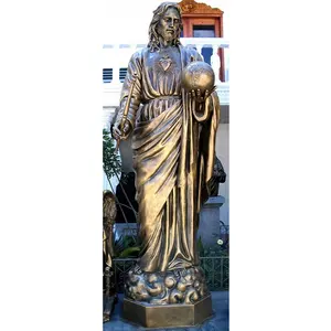 BLVE 교회 야외 장식 실물 크기 황동 종교 가톨릭 성 어린이 조각 청동 예수 동상
