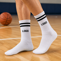 Chaussettes de basketball personnalisées en gros avec logo, chaussettes athlétiques mi-mollet, chaussettes de compression pour le sport, fournisseur OEM