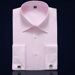 Camisas formales de oficina para hombre, tela de alta calidad, puño francé<span class=keywords><strong>s</strong></span>, patrón en blanco, camisa personalizada para hombre - Product Image 3