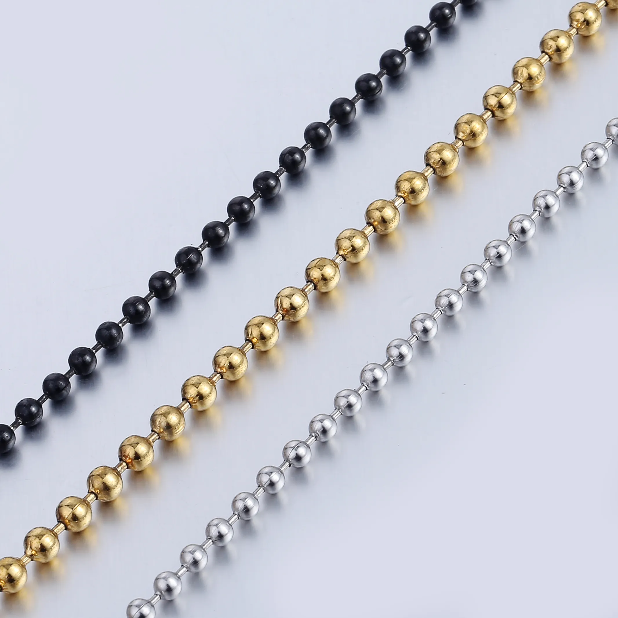 Hot Selling Stainless Steel 18K Gold Round Bead Ball Chain Necklace Jewelry For DIY Jewelry