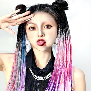 Peluca de Cola de Caballo con <span class=keywords><strong>Trenza</strong></span> de Tres Hebras para Mujer, Estilo Spice Girl, Estilo Nacional, <span class=keywords><strong>Trenza</strong></span> con Degradado de Color, <span class=keywords><strong>Trenza</strong></span> de Fibra de Alta Temperatura - Product Image 1