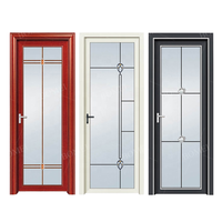 Porte en verre trempé givré en alliage d'aluminium de style moderne 79x32, étanche pour usage intérieur salle de bain, surface finie