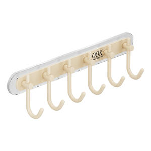 Crochets muraux en acrylique, 2 à 8 crochets, autocollants, sans perçage, pour salle de bain, cuisine, rangement de vêtements - Product Image 4