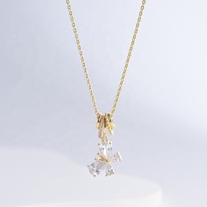 Precio de fábrica: Collar con colgante de mariposa y abanico de plata 925, circonita, planeta, para mejor amiga, boda, chapado en oro de 18k - Product Image 4