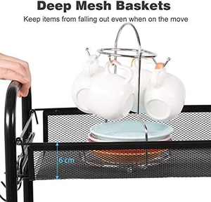 Wholesale Fruit <b>Vegetable</b> Handcart 5 Layer <b>Vegetable</b> Basket Holder Kitchen Floor <b>Standing</b> Wheel Storage Rack - Product Image 2