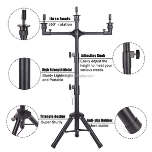 AliLeader可调柔性头假发架新型耐用三脚架美发帆布块，用于美容实践铁金属 - Product Image 5