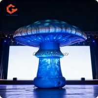 Champignon Fluorescent Gonflable Décor Événement Halloween avec Éclairage LED Accessoires de Scène Champignon Bleu Gonflable